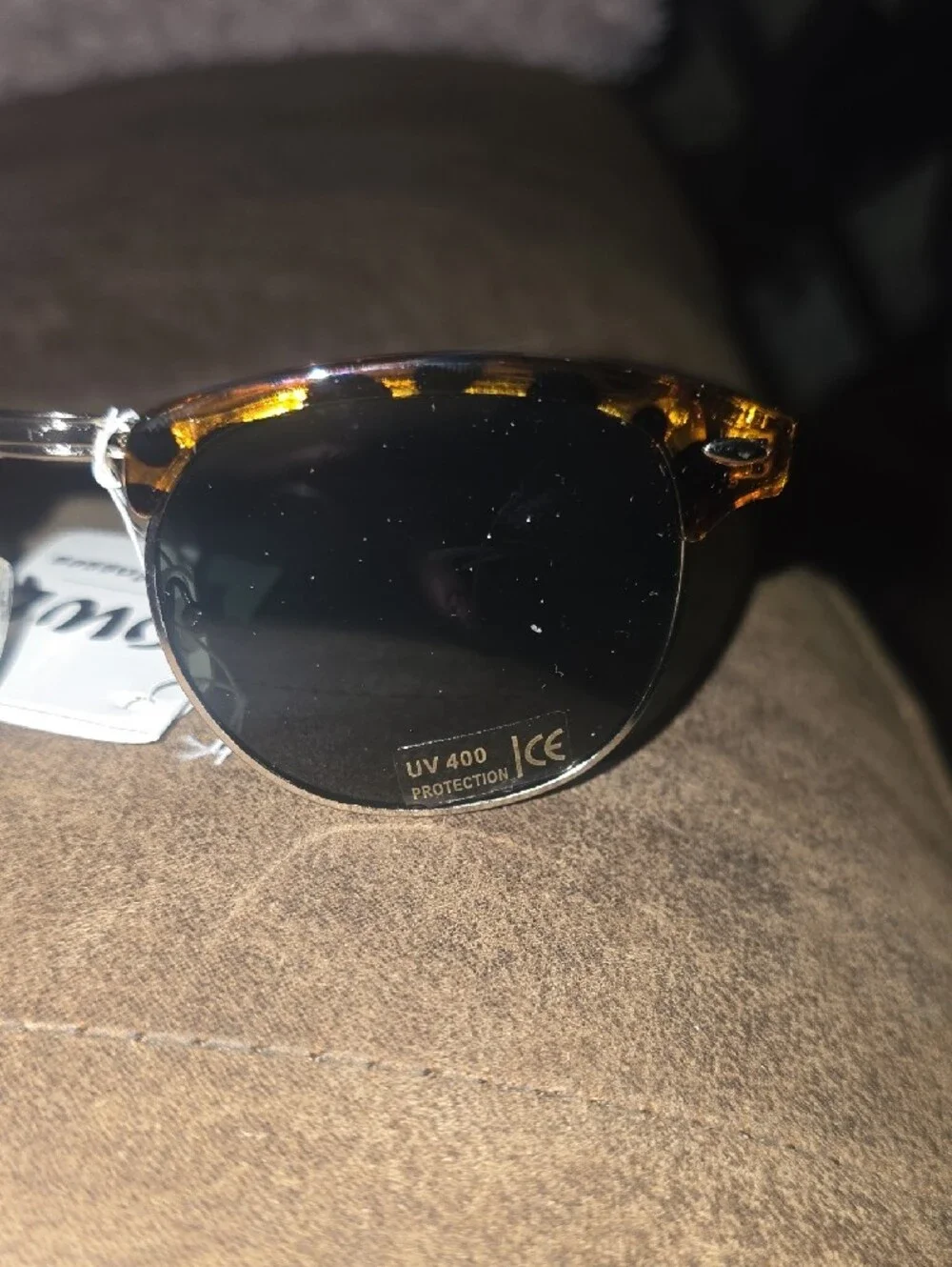 NWT OWL Retro Clubmaster Sunglasses Tortoise Gold Browline UV400